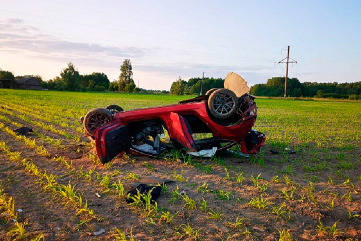 Пьяный водитель разбил Tesla в Слуцком районе – один пассажир погиб