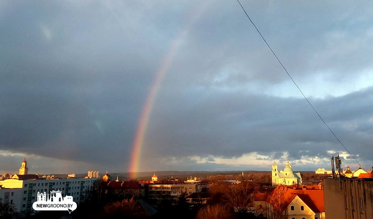 Над Гродно в январе появилась радуга