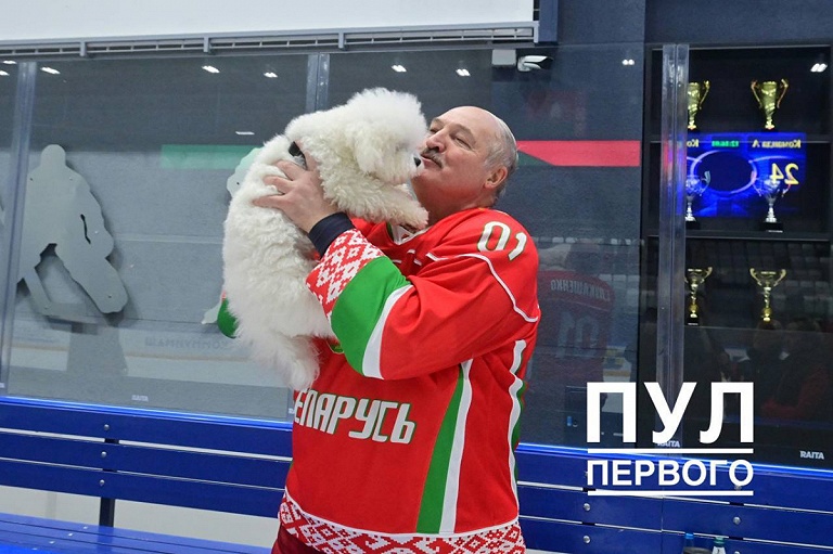 Замена Умке? Лукашенко вышел на лед с новой собакой